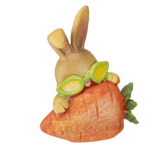 Dekorativní zajíček s mrkví Velikonoční dekorační figurky zajíčků V5,5 cm 6 ks