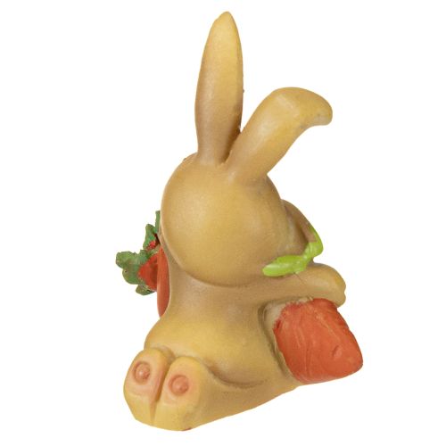 položky Dekorativní zajíček s mrkví Velikonoční dekorační figurky zajíčků V5,5 cm 6 ks