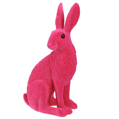 Floristik24 Dekorativní figurka sedícího zajíčka velikonoční zajíček seskupený růžový 12×9×25cm
