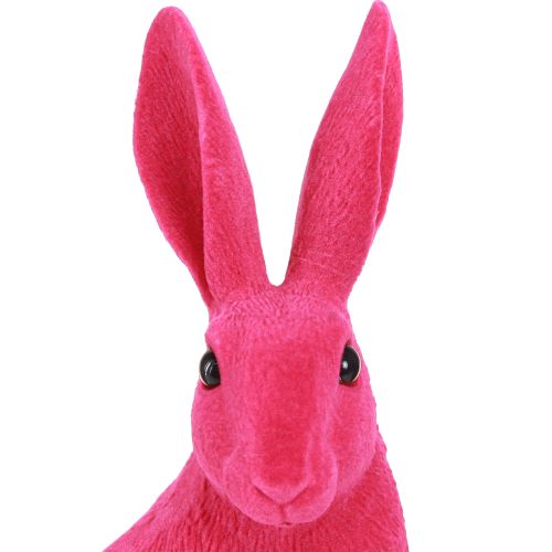 Floristik24 Dekorativní figurka sedícího zajíčka velikonoční zajíček seskupený růžový 12×9×25cm