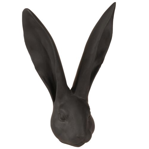 Floristik24 Dekorace Králičí hlava Velikonoční dekorace Black Matt Polyresin 26cm