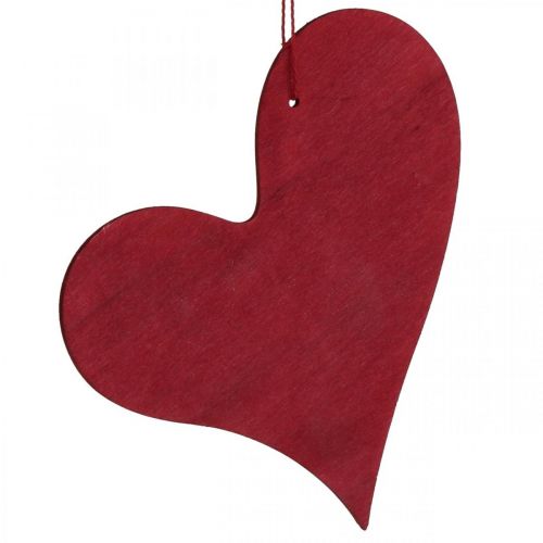 položky Dekorativní srdce k zavěšení dřevěné srdce červené/bílé 12cm 12ks