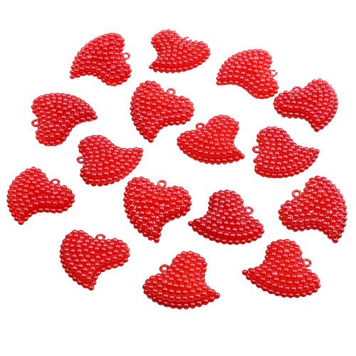 položky Dekorativní srdce červená 3,5cm 16 ks