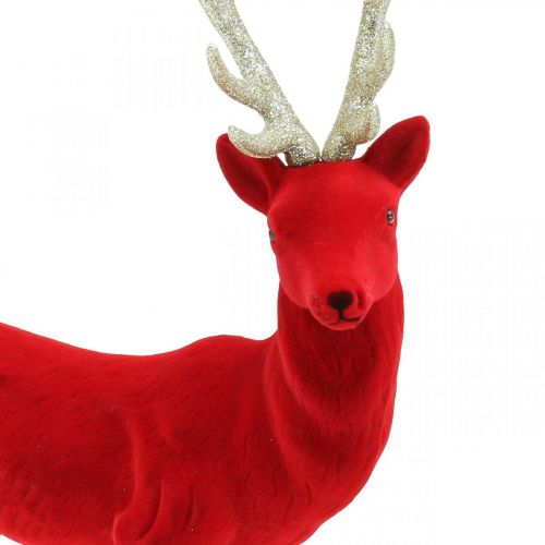 položky Ozdobná ozdobná figurka jelena ozdobná sob pojitá červený H40cm