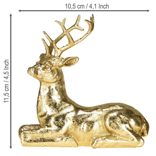 položky Dekorativní figurka ležícího soba zlatá 10,5×7×11,5 cm 2 kusy