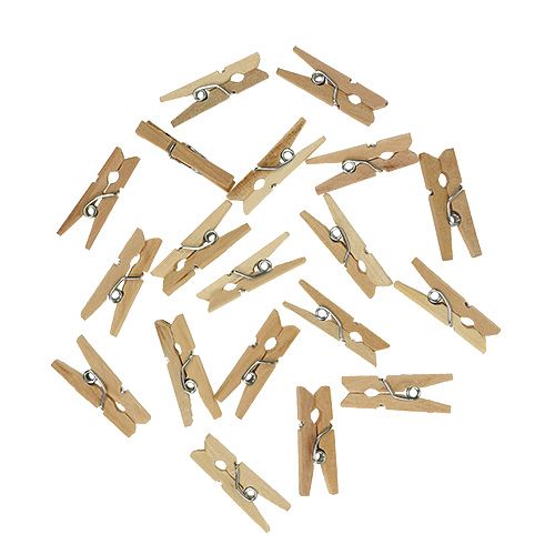 Ozdobné dřevěné spony 2,5cm přírodní 300p
