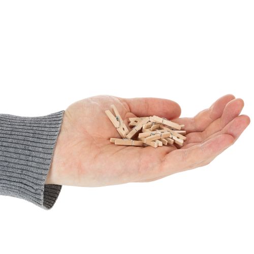 položky Dekorativní dřevěné kolíčky na prádlo, 3 cm, přírodní, 72 kusů