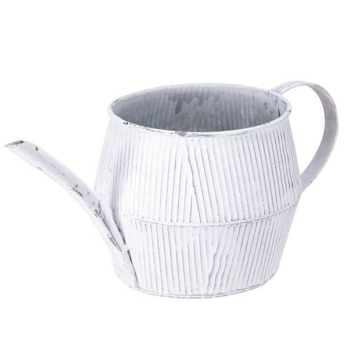 položky Dekorativní kovový džbán v bílé vintage 28cmx13cmx12,5cm