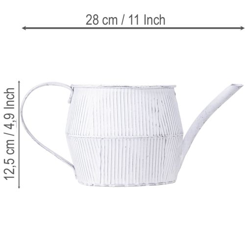 položky Dekorativní kovový džbán v bílé vintage 28cmx13cmx12,5cm