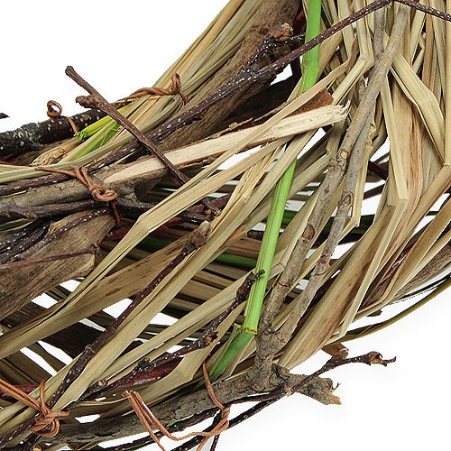 Floristik24 Vrbový věnec s trávou Ø25cm přírodní