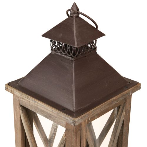 Floristik24 Dekorativní lucerna dřevěná vintage dřevěná lucerna hnědá 17×17×50cm