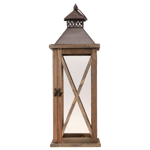 položky Dekorativní lucerna dřevěná vintage dřevěná lucerna hnědá 17×17×50cm