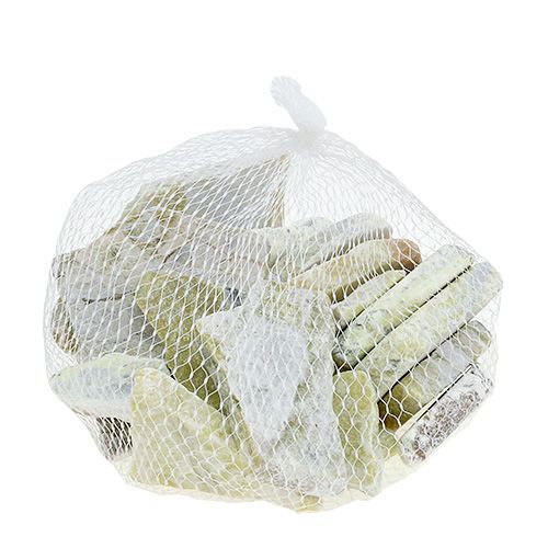Floristik24 Dekorační mozaikové kamínky šedozelené matné 3cm - 8cm 1kg