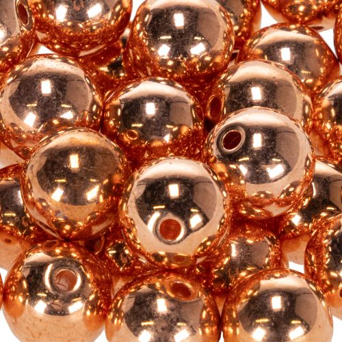 Ozdobné korálky měděná metalíza 14mm 35 ks | Floristik24.cz