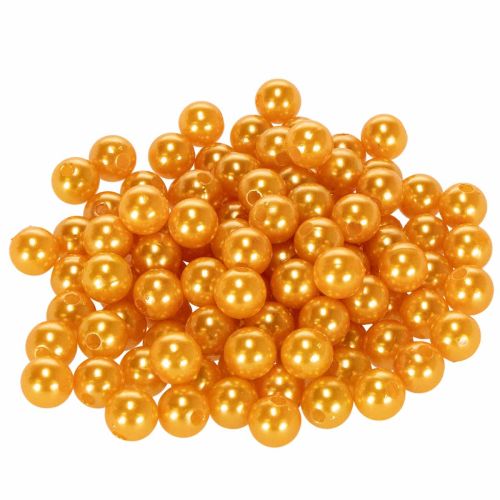 Ozdobné korálky Ø10mm oranžové 115 ks