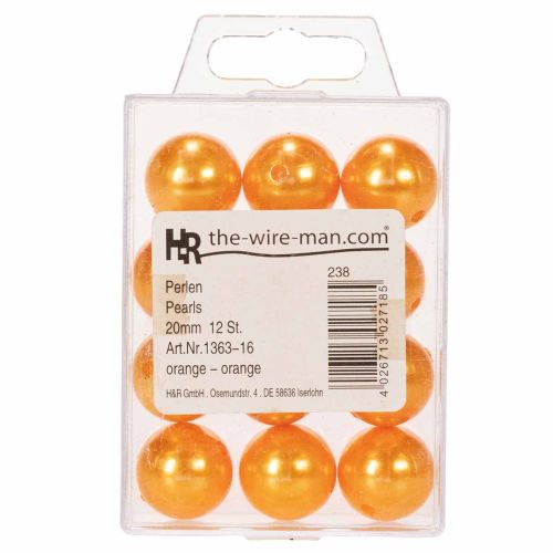 Ozdobné korálky Ø2cm oranžové