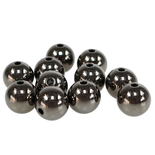 položky Ozdobné korálky antracit metalíza 14mm 35 ks