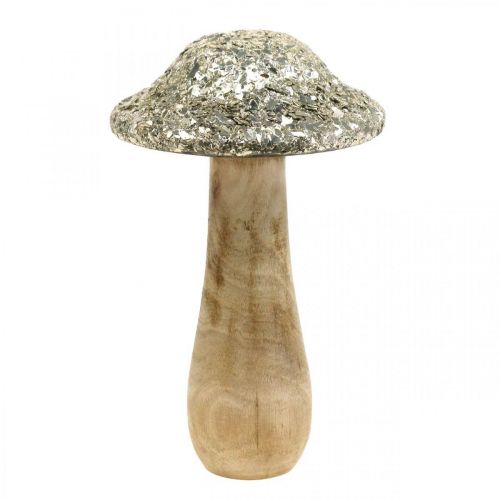 Floristik24 Dřevěná houbová houba Deco se zlatým mozaikovým vzorem V17cm