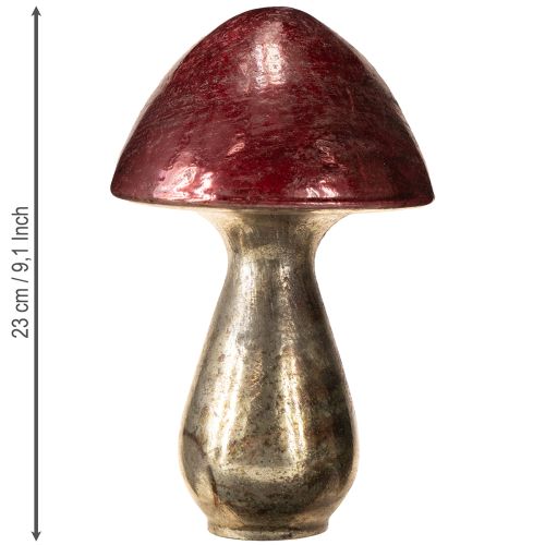 položky Dekorativní houba červená velká skleněná podzimní dekorace Ø14cm V23cm