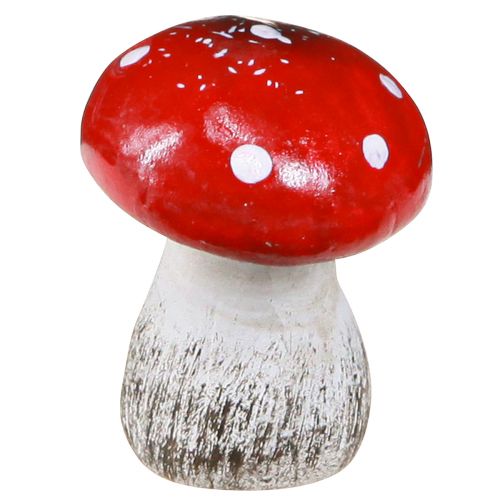 položky Dekorativní houbové muchomůrky z keramiky červená, bílá V5cm 6 ks