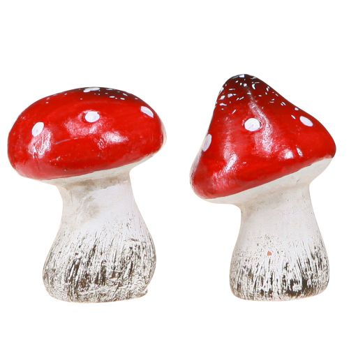 položky Dekorativní houbové muchomůrky z keramiky červená, bílá V5cm 6 ks
