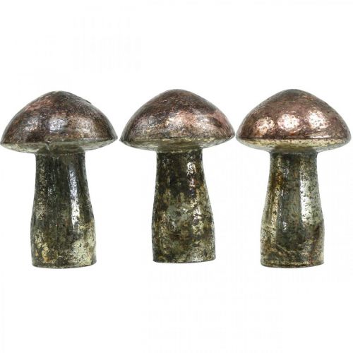 Floristik24 Deko houby skleněné růžové stolní dekorace podzimní Ø6,5cm V10cm 3ks