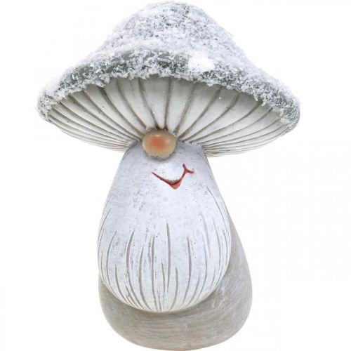 Floristik24 Deco figurka hřibového trpaslíka hřibového trpaslíka šedá, bílá 7×9cm 2ks