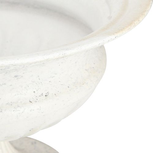 Floristik24 Dekorativní miska na trofeje starožitný kovový pohár bílý Ø20cm H15cm