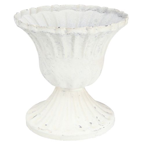 Floristik24 Dekorativní pohár Shabby Chic Kalich bílý Ø8cm V8,5cm 2ks