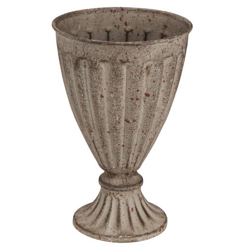 položky Dekorativní květináč na trofeje starožitný vzhled šedohnědý Ø13cm H19cm