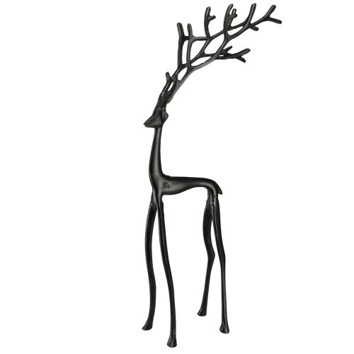 Floristik24 Dekorativní kovová ozdobná figurka soba v černé barvě 15cmx8cmx53cm