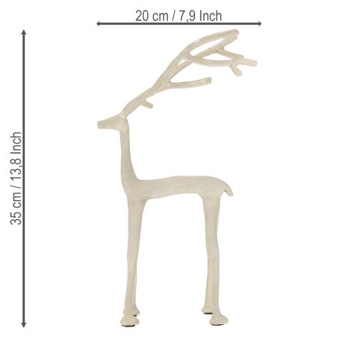 položky Dekorativní kovová figurka soba, jelen, šedá hliněná optika, výška 35 cm