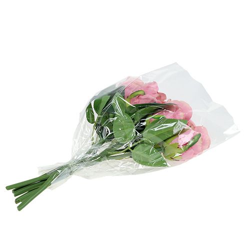Floristik24 Deko růže Ø6cm růžová L30cm 6ks