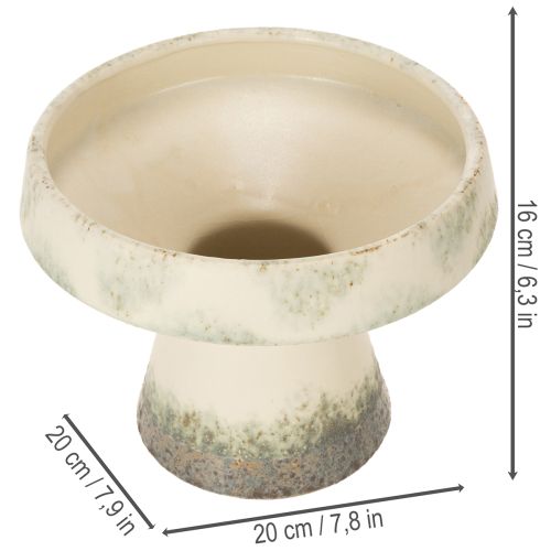 Dekorativní keramická miska, krémově šedozelená, Ø20cm, V16cm | Floristik24.cz