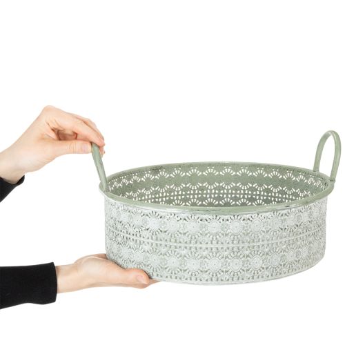 položky Dekorativní kovová miska s uchy, vintage květináč, sada 3 kusů