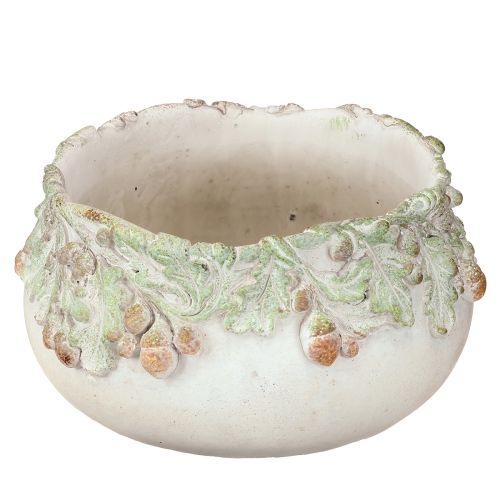 Dekorativní miska z litého kamene, žaludy, květináč Ø20cm V10cm