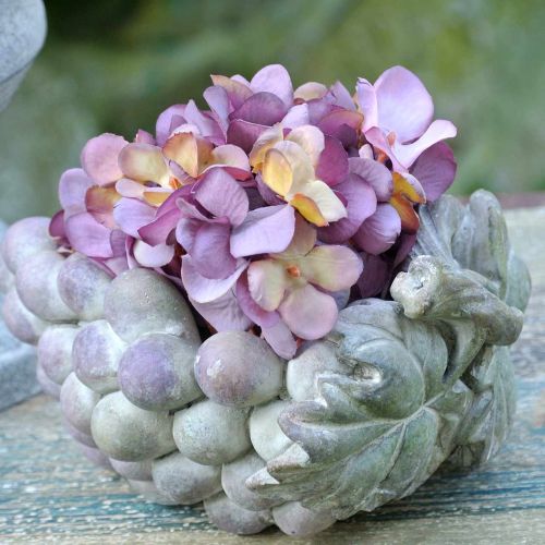 Floristik24 Dekorativní miska hrozny šedá fialová krémová 19×14cm V9,5cm