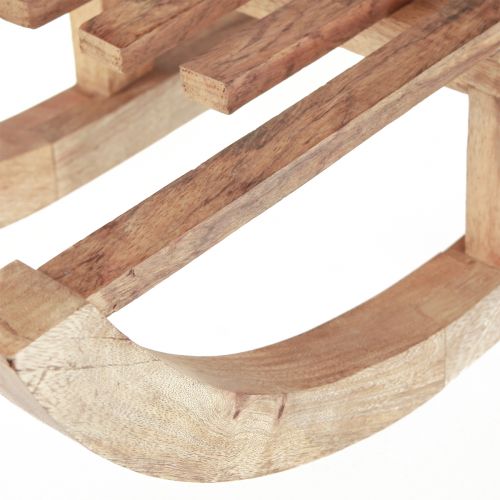 položky Dekorativní dřevěné sáně přírodní dekorace na stůl zimní mangové dřevo 60×23×15cm