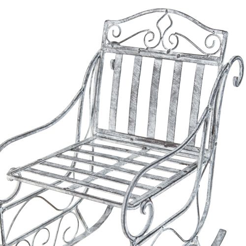 Floristik24 Ozdobné sáně bílé prané kovové sáňky 47×21×32,5cm