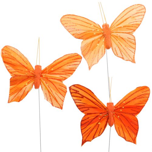 Floristik24 Dekorativní motýl oranžový 12ks