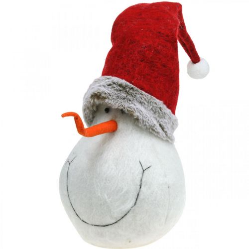 Floristik24 Deco sněhulák s kloboukem Adventní dekorace Vánoční figurka V38cm