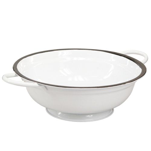 Floristik24 Dekorativní mísa kovová v bílé černé Vintage Ø20,5cm 3ks