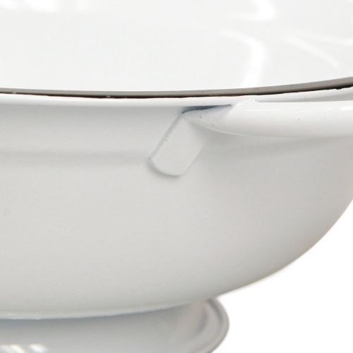 Floristik24 Dekorativní mísa kovová v bílé černé Vintage Ø20,5cm 3ks