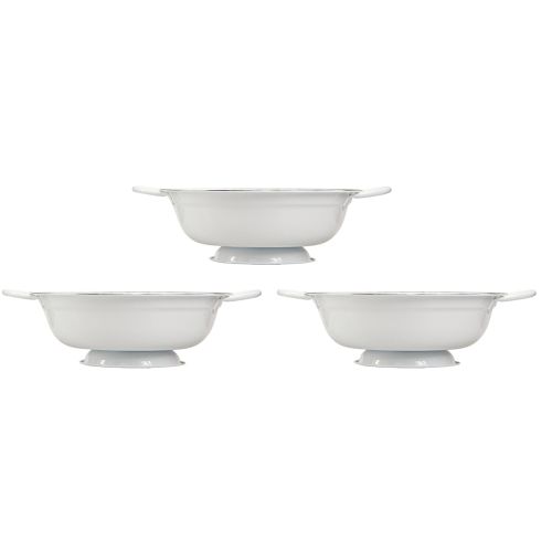 položky Dekorativní mísa kovová v bílé černé Vintage Ø20,5cm 3ks