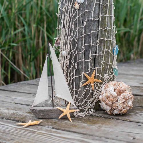 Floristik24 Dekorativní plachetnice ze dřeva, námořní dekorace, dekorativní loď shabby chic, přírodní barvy, bílá V29cm L18cm