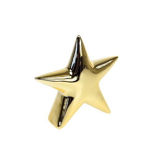 Floristik24 Dekorativní hvězda zlatá 12cm stojící 3ks