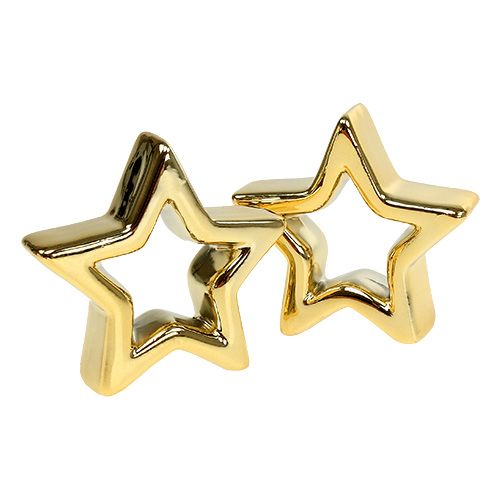 Floristik24 Deco star zlatá 6,5cm 6ks
