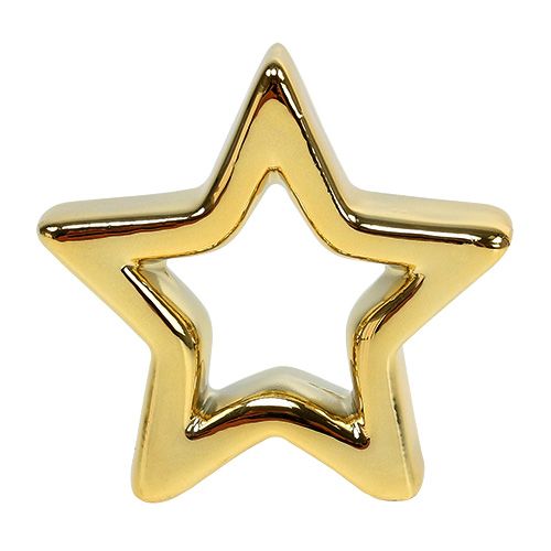 Floristik24 Deco star zlatá 6,5cm 6ks
