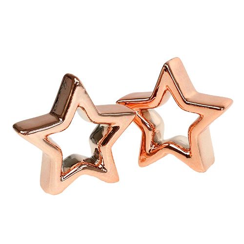Floristik24 Deco star měděná 6,5cm 6ks