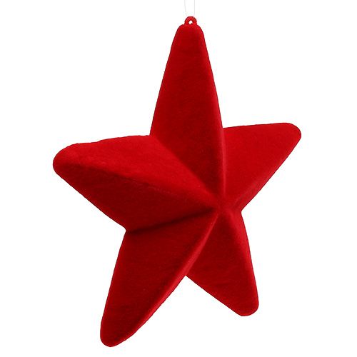 položky Dekorativní hvězda červená vločkovaná 20cm